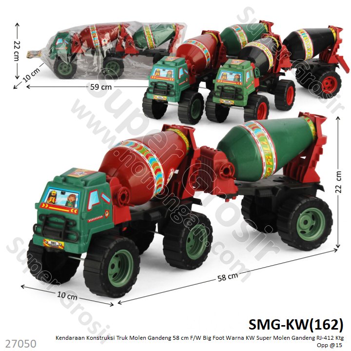 Truk Molen Gandeng Roda Besar F/W 58 cm Warna KW Super RJ-412 Ktg Opp @15