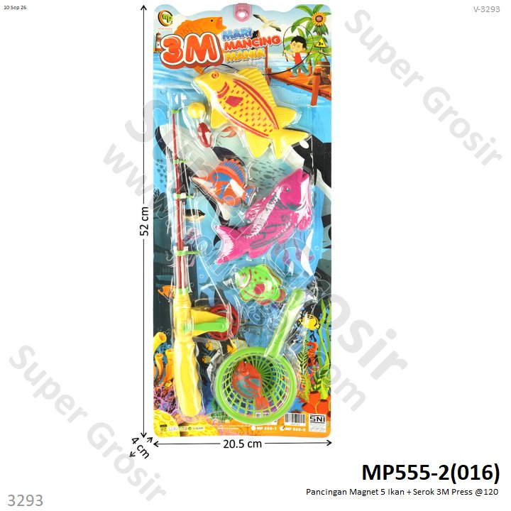 Pancingan Magnet 5 Ikan + Serok 3M Press @120