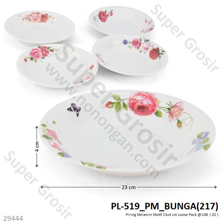Piring Melamin Motif 23x4 cm Loose Pack @108