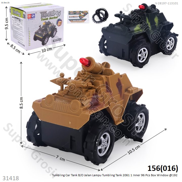 Tumbling Car Tank B/O Jalan Lampu Tumbling Tank 2061 1 Inner 96 Pcs Box Window @192