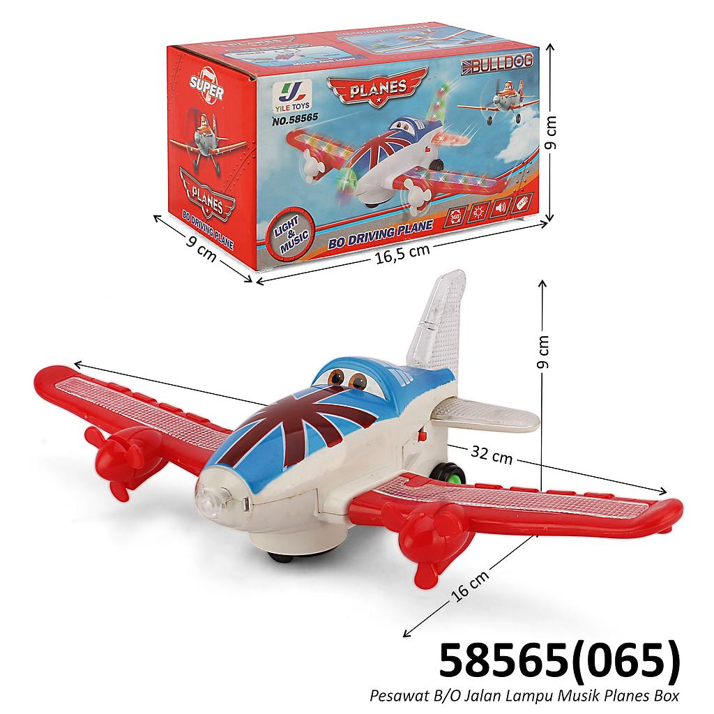 Pesawat Planes B/O Jalan Musik Lampu Box @144