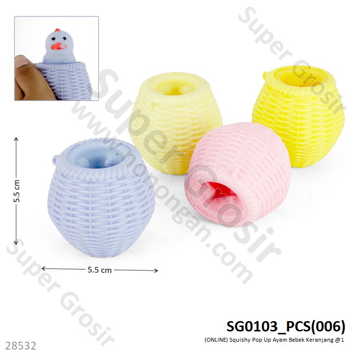 Squishy Pop Up Hewan Keranjang (Ayam / Bebek) Decompression 1 Box 12 Pcs Loose Pack @288