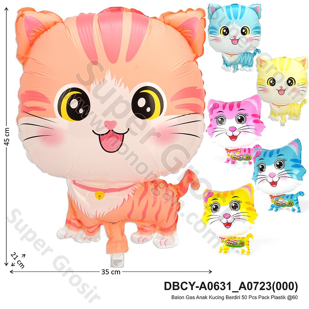 Balon Gas Anak Kucing Berdiri 50 Pcs Pack Plastik @60