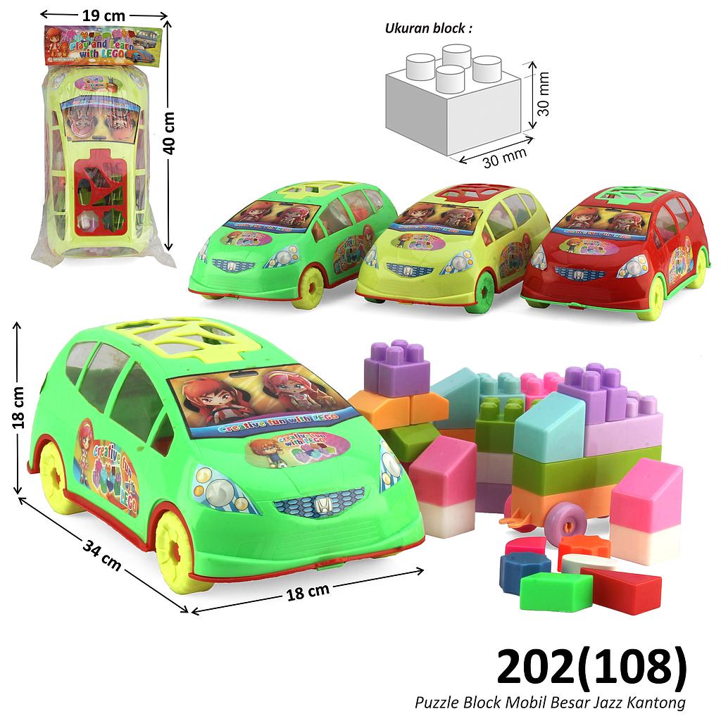 Block 30x30 mm Kemasan Bentuk Mobil Jazz Play and Learn with Lego Ktg Opp @32