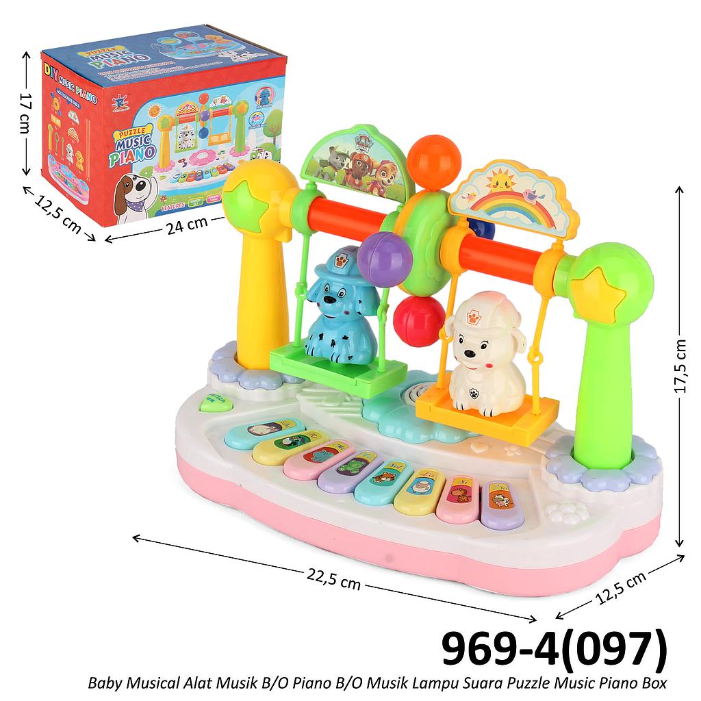 Baby Musical Piano Ayunan B/O Musik Suara Lampu Puzzle Music Piano Box @48