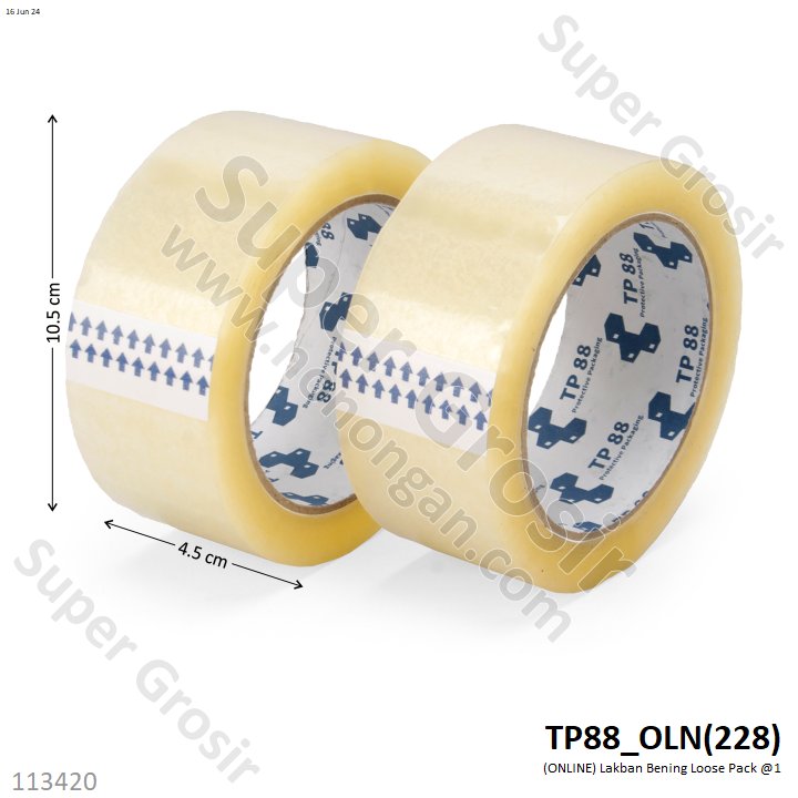 Lakban Bening 180 Gram 1 Slop 6 Pcs Loose Pack @72