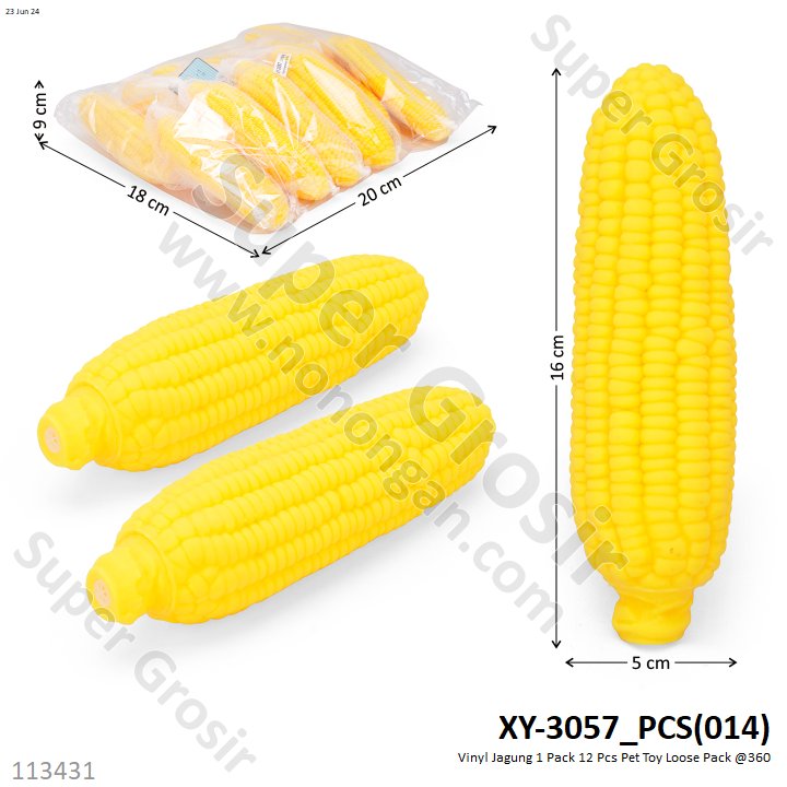 Vinyl Jagung 1 Pack 12 Pcs Pet Toy Loose Pack @360