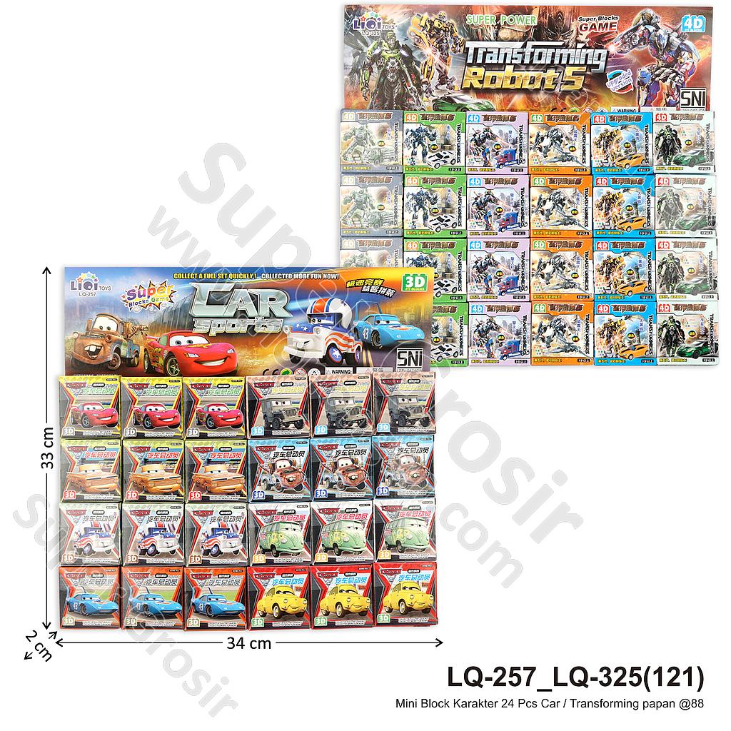 Mini Block The Cars / Transformer 24 Pcs Car / Transforming Papan @88