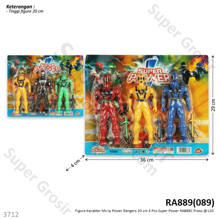 Action Figure Power Ranger 3 Pcs 20 cm Press @120
