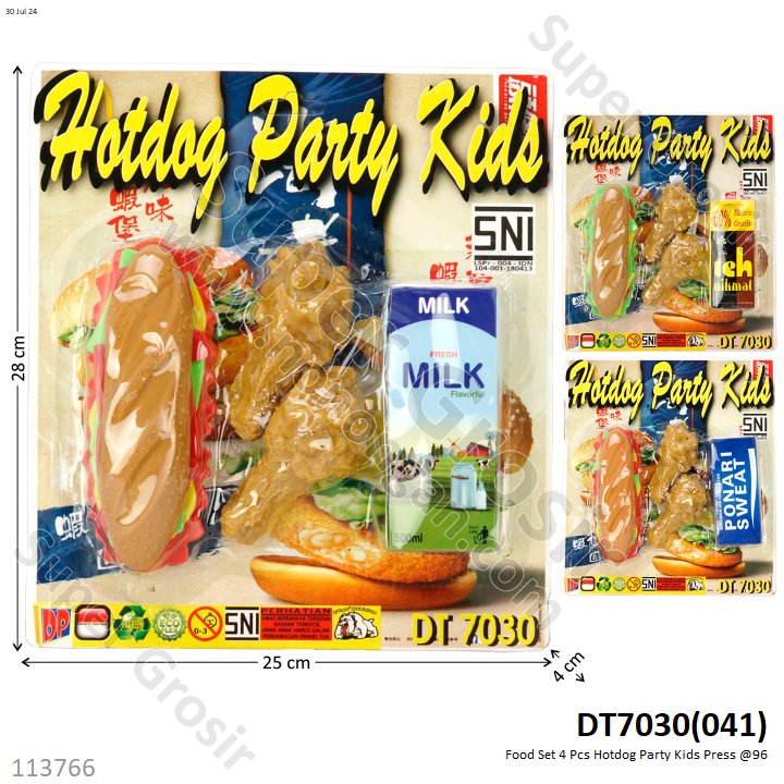 Food Set Hot Dog Ayam Goreng dan Minuman Kotak Party Kids Press @96