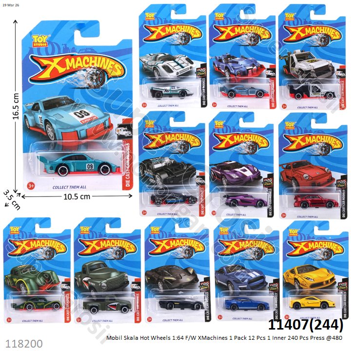 Mobil Skala Hot Wheels 1:64 F/W XMachines 1 Pack 12 Pcs 1 Inner 240 Pcs Press @480