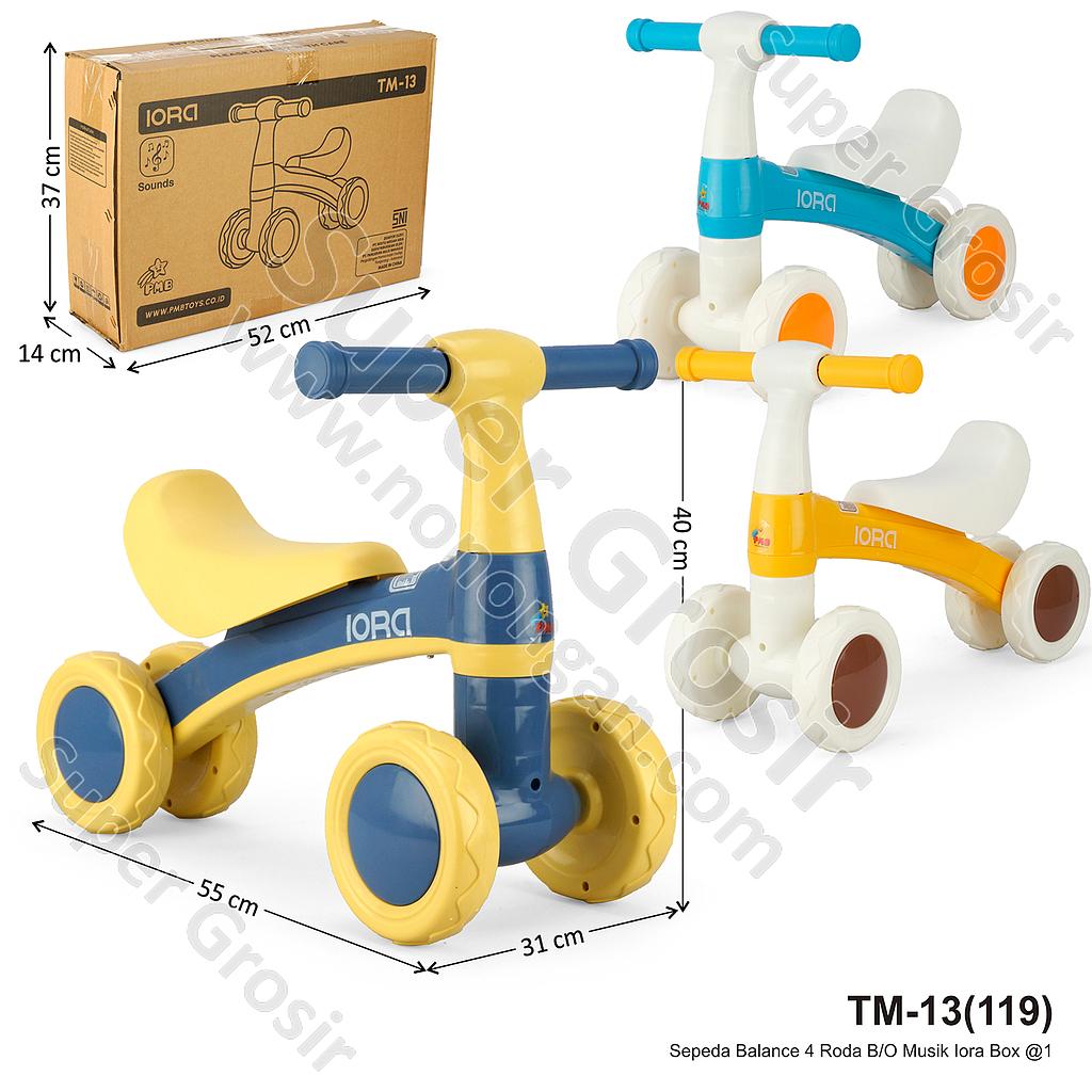 Tunggangan Sepeda Balance Bike 4 Roda B/O Musik Iora Box @1