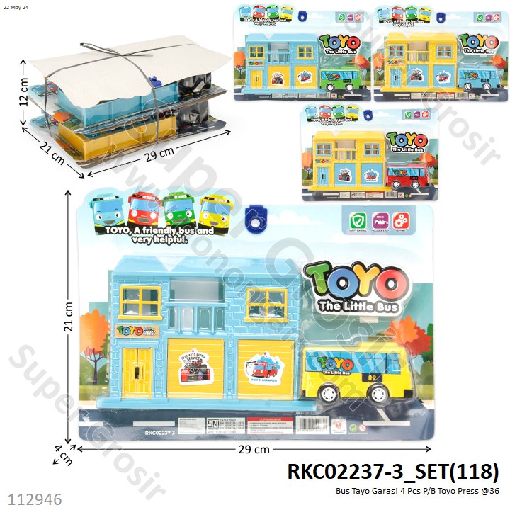 Bus Set Garasi P/B Terminal Angkutan Kota 1 Ikat 4 Pcs 1 Inner 72 Pcs Press @144