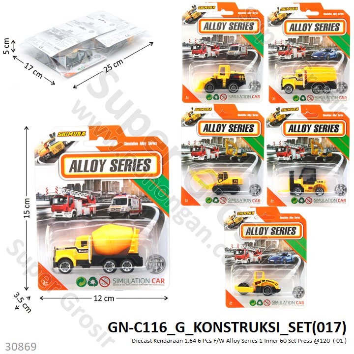 Diecast Kendaraan 1:64 F/W Alloy Series 1 Set 6 Pcs 1 Inner 360 Pcs Press @720