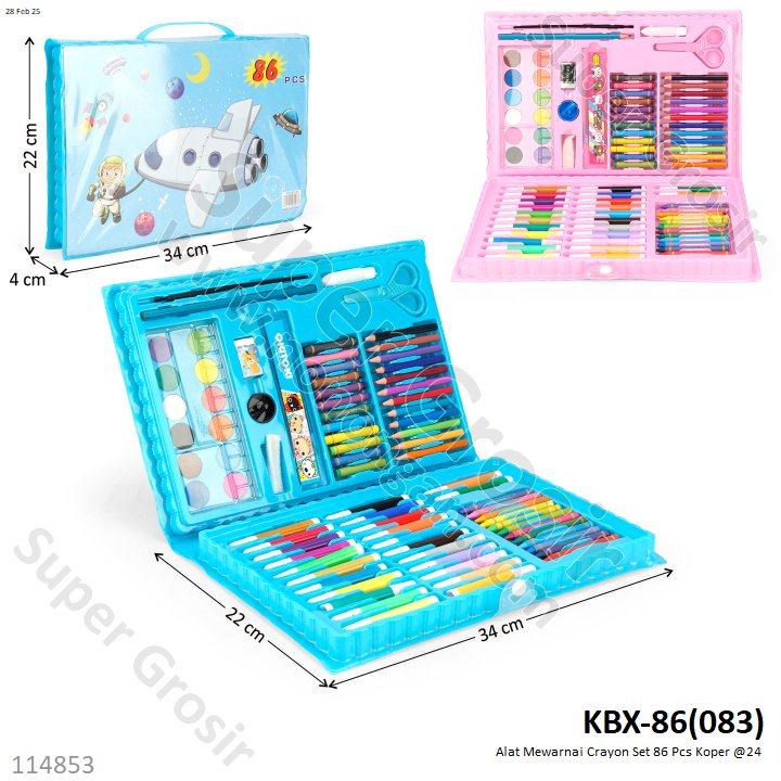 Alat Mewarnai Crayon Set 86 Pcs Koper @24