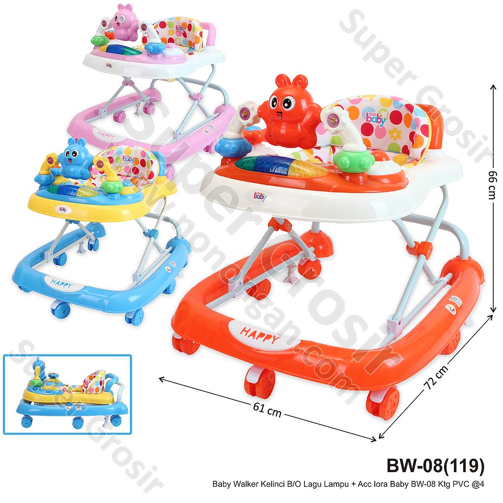 Baby Walker Kelinci B/O Lagu Lampu + Acc Iora Baby BW-08 Ktg PVC @4