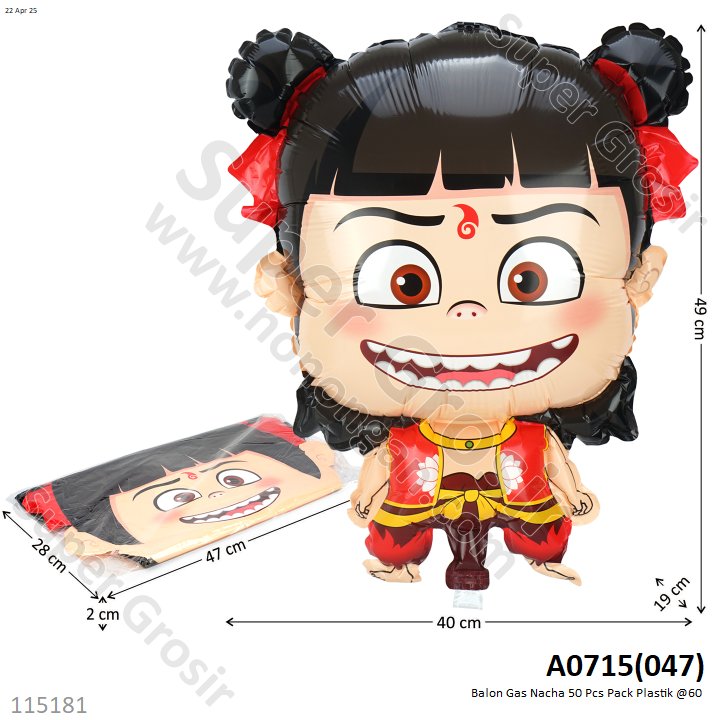 Balon Gas Nacha 50 Pcs Pack Plastik @60