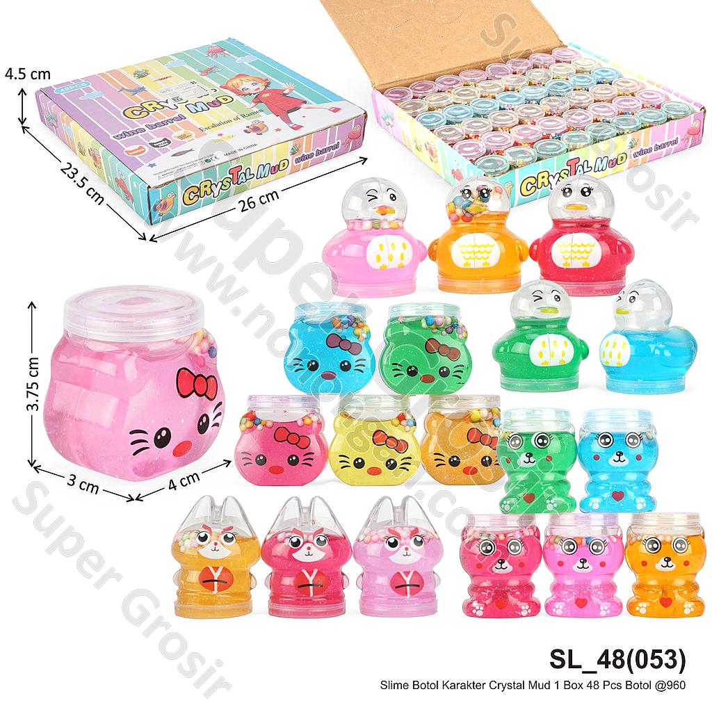 Slime Botol Karakter Crystal Mud 1 Box 48 Pcs Botol @960