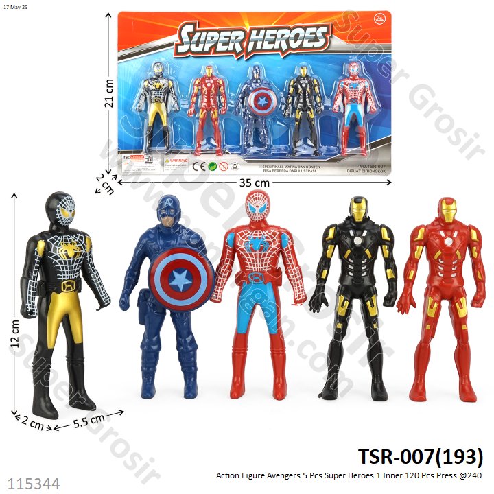 Action Figure Avengers 5 Pcs Super Heroes 1 Inner 120 Pcs Press @240