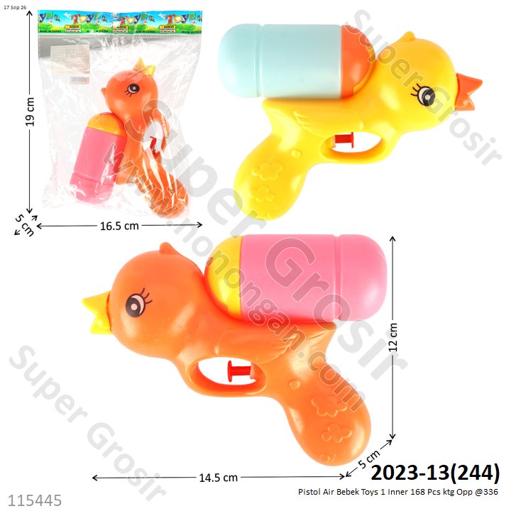 Pistol Air Bebek Toys 1 Inner 168 Pcs ktg Opp @336