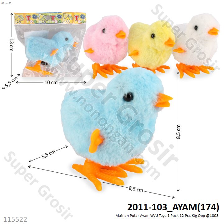 Mainan Putar Ayam W/U Toys 1 Pack 12 Pcs Ktg Opp @1008