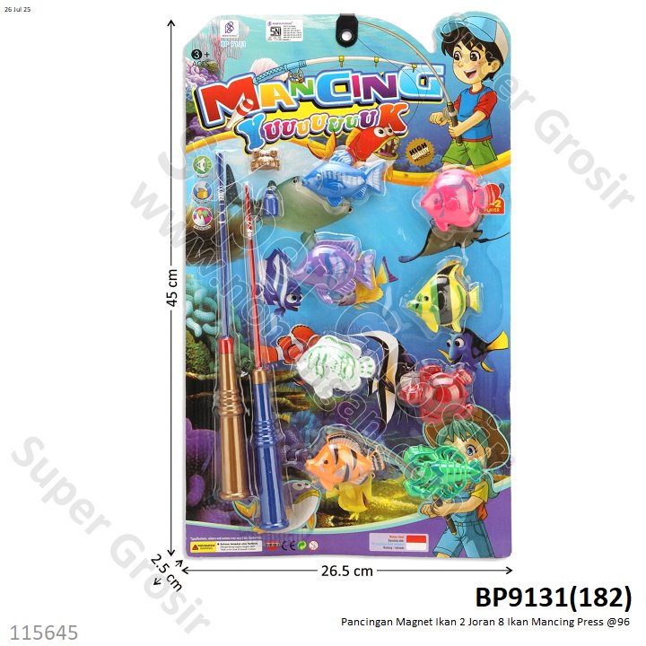 Pancingan Magnet Ikan 2 Joran 8 Ikan Mancing Press @96