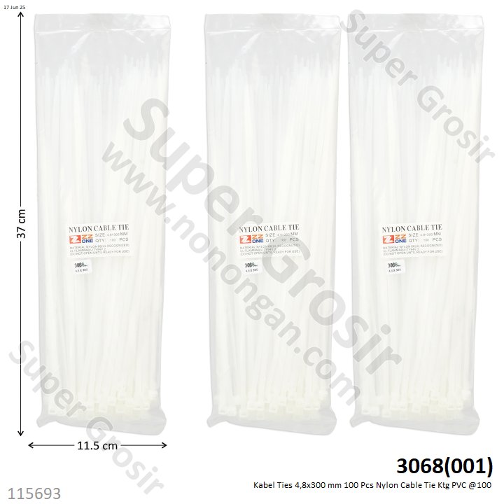 Kabel Ties 4,8x300 mm 100 Pcs Nylon Cable Tie Ktg PVC @100