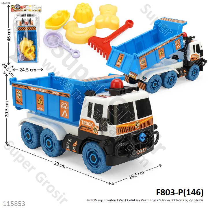 Truk Dump Tronton F/W + Cetakan Pasir Truck 1 Inner 12 Pcs Ktg PVC @24