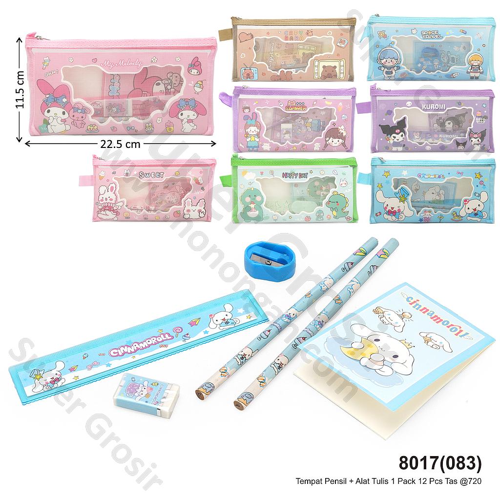 Tempat Pensil + Alat Tulis 1 Pack 12 Pcs Tas @720