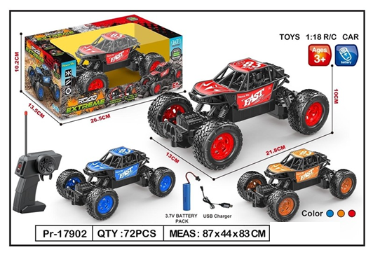 R/C Mobil Jeep 1:18 Charge + Kabel Charge Road Extreme 27 Mhz 4 Channel 1 Ikat 3 Pcs Box Window @72