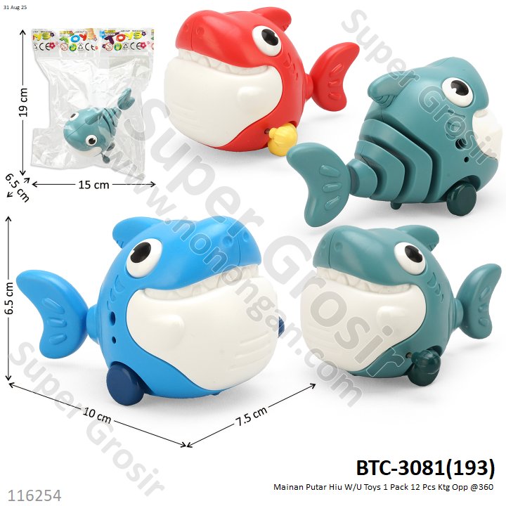 Mainan Putar Hiu W/U Toys 1 Pack 12 Pcs Ktg Opp @360