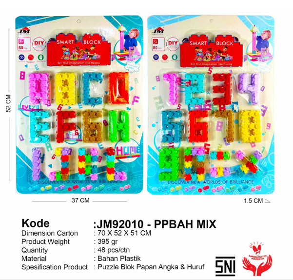 Puzzle Block Angka Huruf Smart Block JM92010-PPBAH Press @48