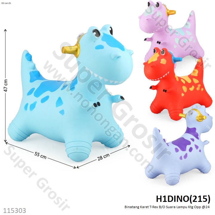 Binatang Karet T-Rex B/O Suara Lampu Ktg Opp @24