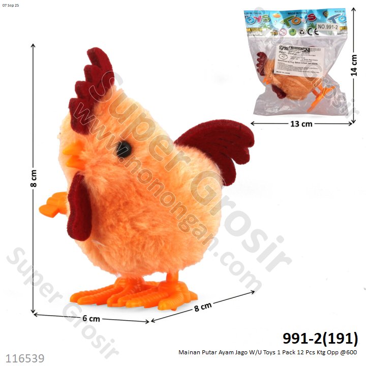 Mainan Putar Ayam Jago W/U Toys 1 Pack 12 Pcs Ktg Opp @600