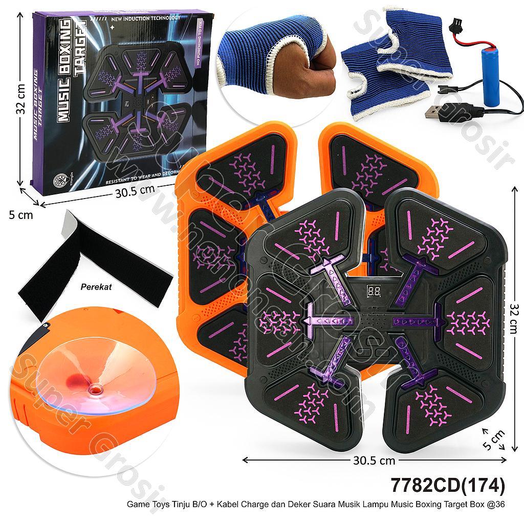 Game Toys Tinju B/O + Kabel Charge dan Deker Suara Musik Lampu Music Boxing Target Box @36