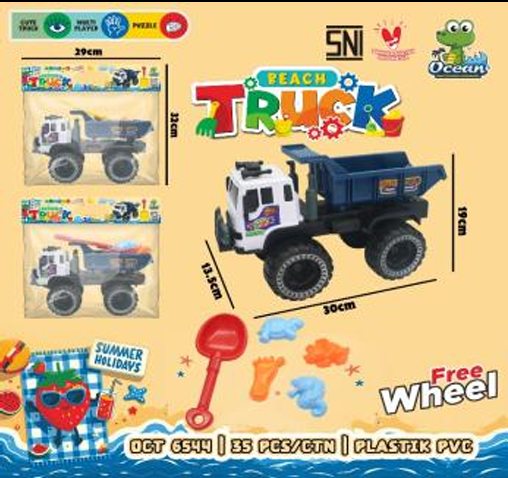 Truk Dump F/W + Cetakan Pasir Beach Truck Ktg PVC @35