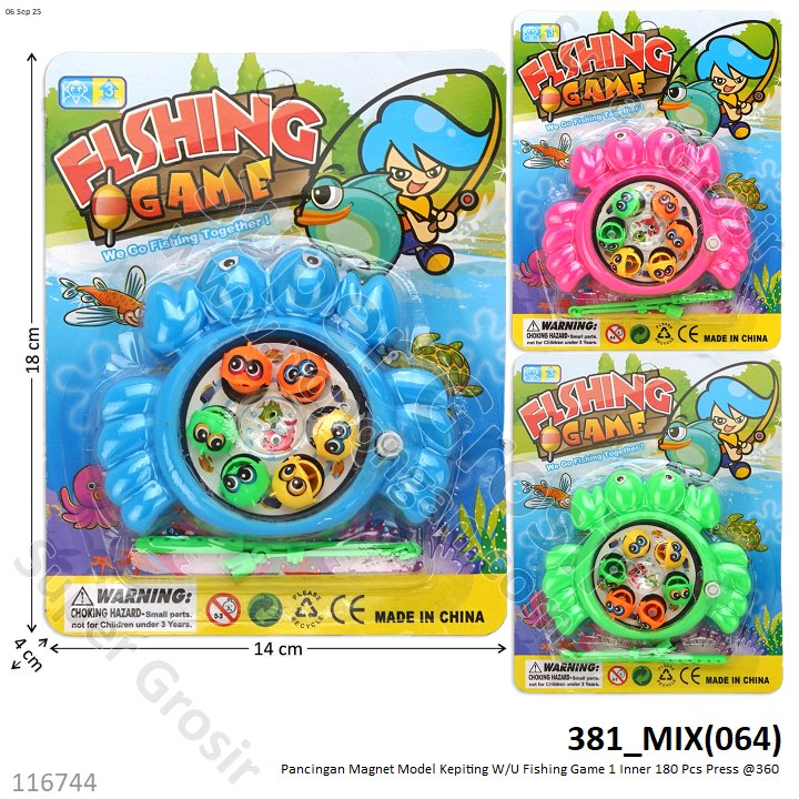 Pancingan Magnet Model Kepiting W/U Fishing Game 1 Inner 180 Pcs Press @360