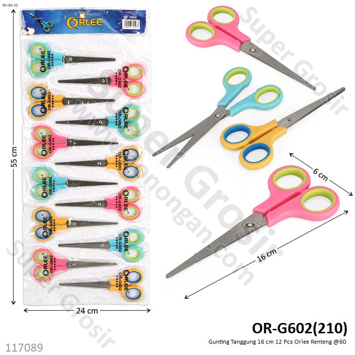 Gunting Tanggung 16 cm 12 Pcs Orlee Renteng @60
