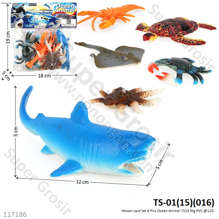 Hewan Laut Set 6 Pcs Ocean Animal TS15 Ktg PVC @120