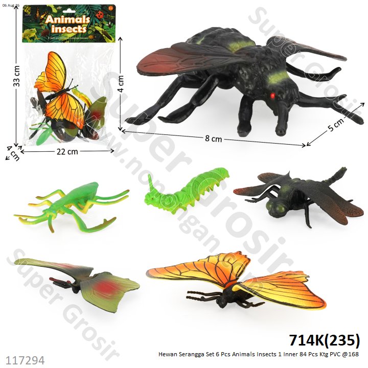 Hewan Serangga Set 6 Pcs Animals Insects 1 Inner 84 Pcs Ktg PVC @168