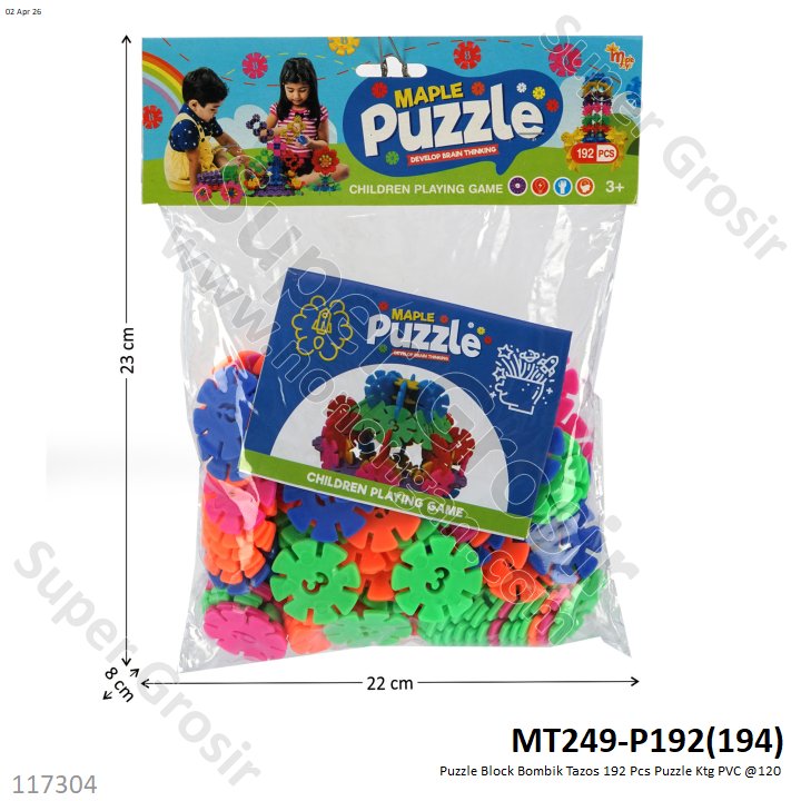 Puzzle Block Bombik Tazos 192 Pcs Puzzle Ktg PVC @120