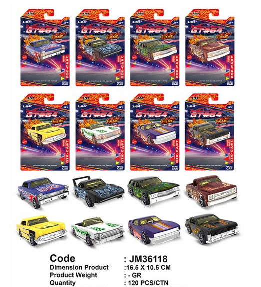 Diecast Mobil / Motor 1:64 F/W GT#64 1 Pack 12 Pcs Press @120