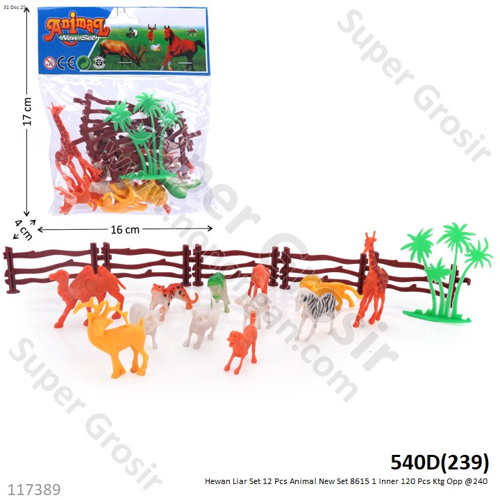 Hewan Liar Set 12 Pcs Animal New Set 8615 1 Inner 120 Pcs Ktg Opp @240