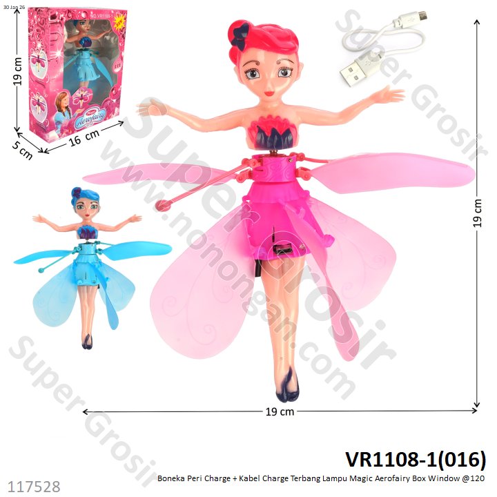 Boneka Peri Charge + Kabel Charge Terbang Lampu Aerocraft Box Window @120