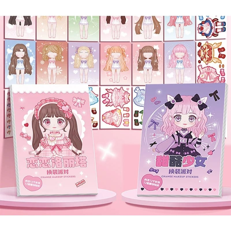Sticker Girl Change Makeup Stickers 1 Pack 10 Pcs Ktg Opp @200