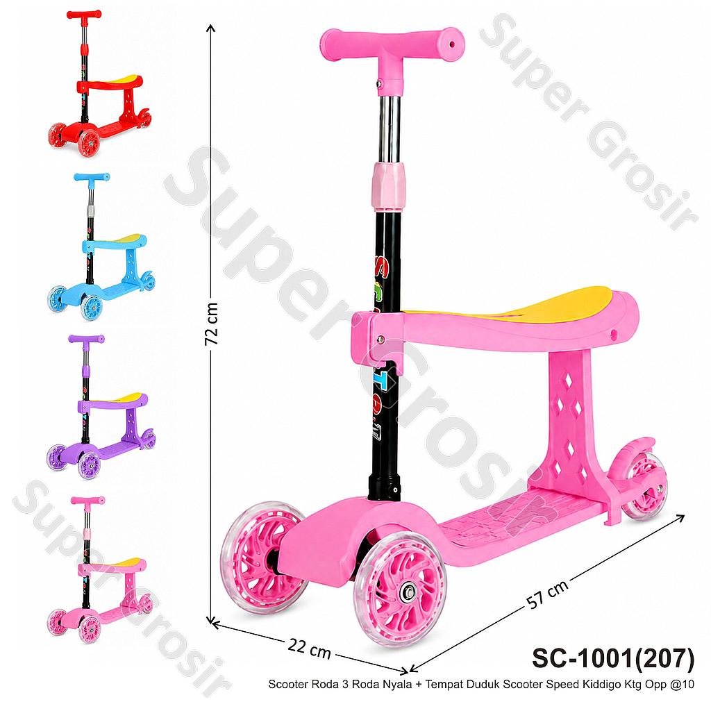 Scooter Roda 3 Roda Nyala + Tempat Duduk Scooter Speed Kiddigo Ktg Opp @10