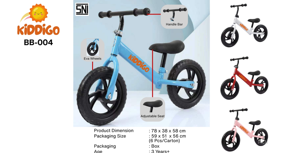 Tunggangan Sepeda Balance Bike Kiddigo 1 Inner 1 Pcs Box @6