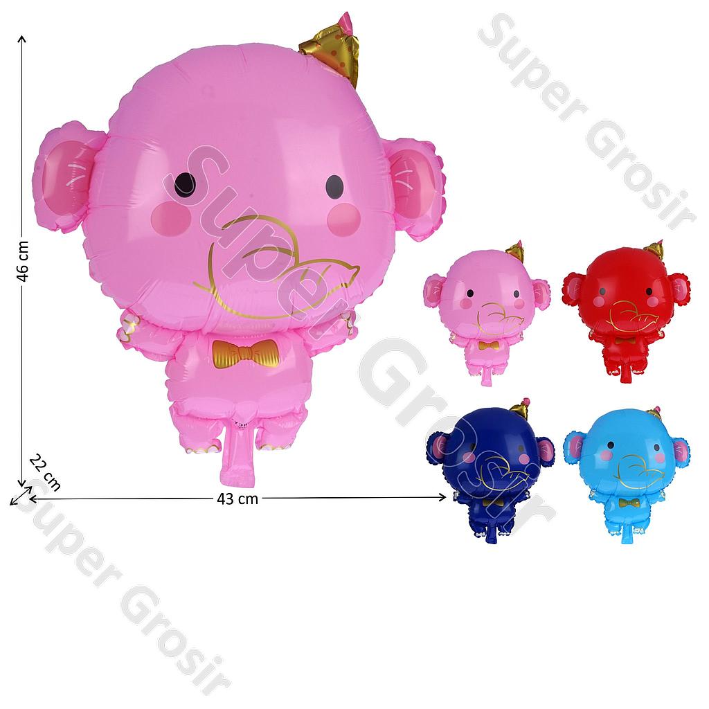Balon Gas Gajah Berdiri 50 Pcs Pack Plastik @60
