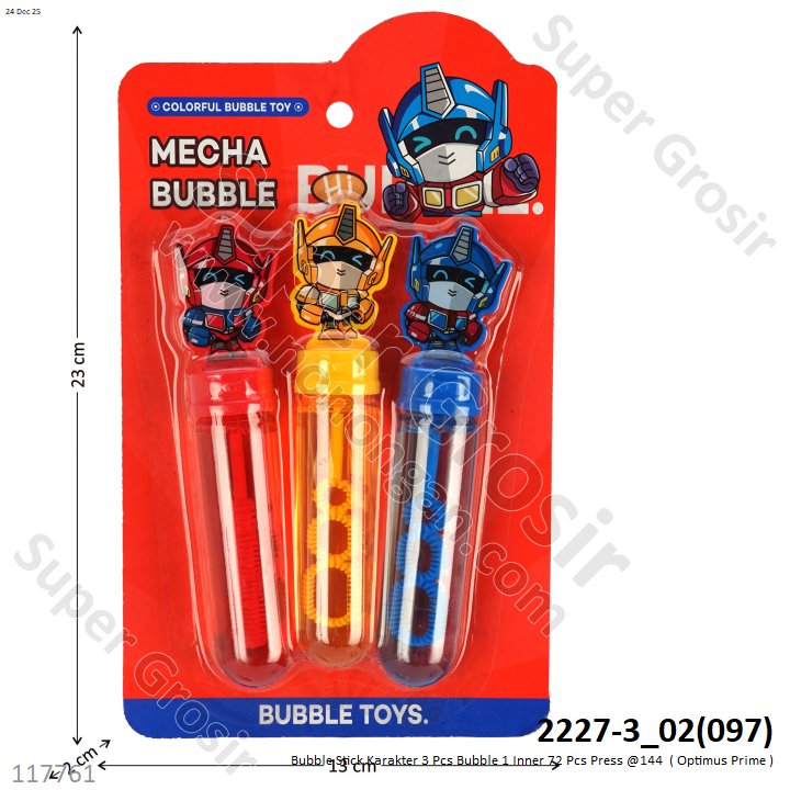 Bubble Stick Karakter 3 Pcs Bubble 1 Inner 72 Pcs Press @144