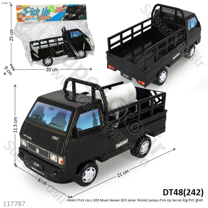 Mobil Pick Up L-300 Muat Hewan B/O Jalan Telolet Lampu Pick Up Series Ktg PVC @40